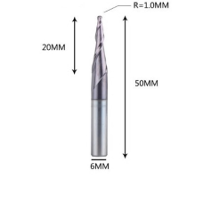 Фреза конусна для ЧПК R1-D6-L50-l20