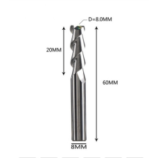 Фреза кінцева для ЧПУ DJTOL D8-l20-L60 AAEN2LX08