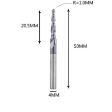 Фреза конусна для ЧПУ R1-D4-L50-l20,5