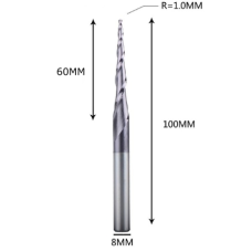 Фреза конусна для ЧПУ R1-D8-L100-l60