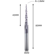 Фреза конусна для ЧПУ R1-D8-L85-l45