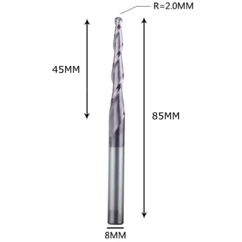 Фреза конусна R2-D8-L85-l45 Фреза конусна R2-D8-L85-l45