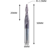 Фреза конусна для ЧПК R1,5-D6-L50-l20